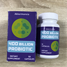 Akkermansia Probiotic 400 Billion CFU + Prebiotic with Apple Polyphenols & Pineapple Fruit Extract for Women & Men Non-GMO, 50 Vegetarian Capsules