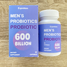 Eqeeken Probiotics for Men 600 Billion CFU - Probiotics for Digestive Health, Men's Probiotics Supplement, Prebiotics & Enzymes, for Prostate Health with Saw Palmetto |60 Veg Capsules